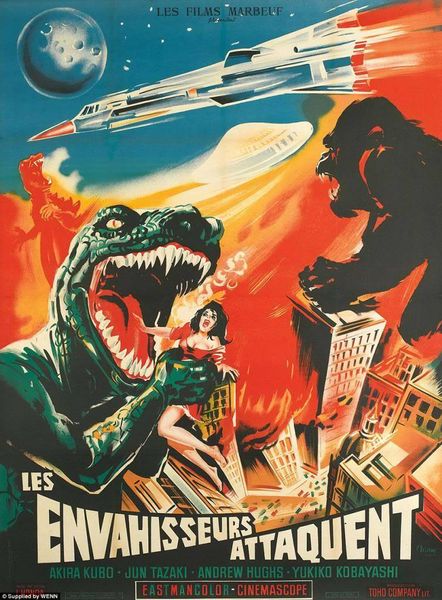 

king kong godzilla vintage horror movie home decor handpainted &hd print oil painting on canvas wall art canvas pictures 191117