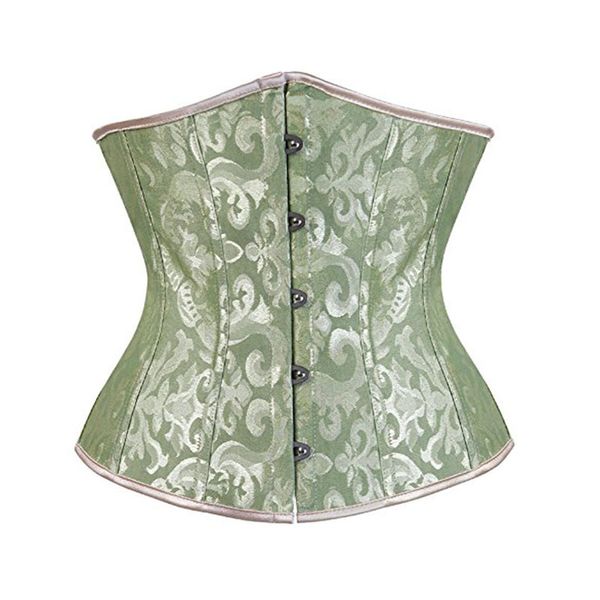 

gothic underbust corset satin jacquard floral corsets women plus size 6xl korset push up waist slimming cincher bustier, Black;white