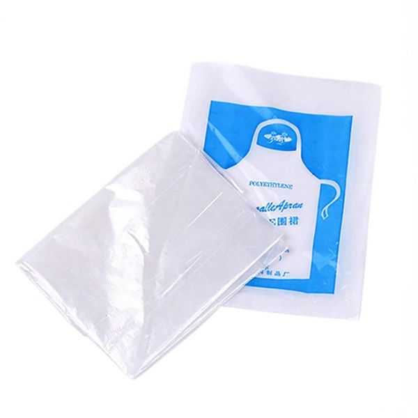 

aprons 100pcs disposable plastic waterproof oil-proof clothes kitchen cooking hairdresser for kids eating 60cmx98cm
