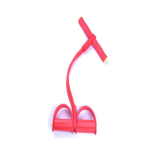 

1 pcs/set fitness rally four tube rope pedal puller tire resistance bands leg-slim foot rally pull rope red 12