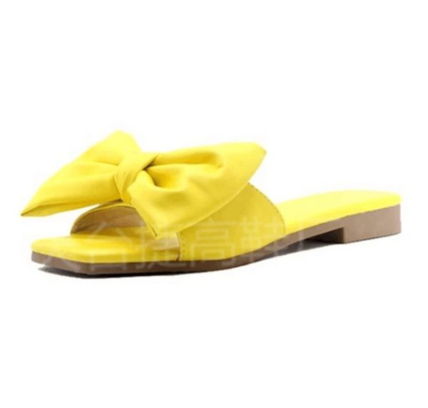 

2colors ladies slippers flat bow sandals casual beach shoes ph-cfy20061839, Black