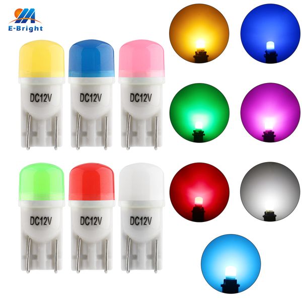 

ym e-bright 10 pcs t10 2835 3 smd 194 168 w5w ceramic 12v dc car interior led lights auto bulbs white pink ice blue automobile