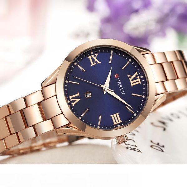 

curren 9007 luxury watch famous brands gold fashion design bracelet ladies women wrist watches relogio femininos mx190720, Slivery;brown