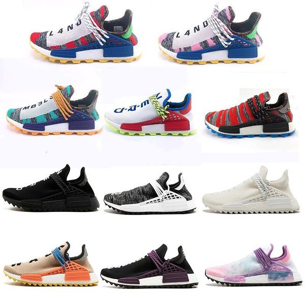 

human race hu trail x pharrell williams running shoes solar pack afro holi blank canvas mens trainers women sports sneaker