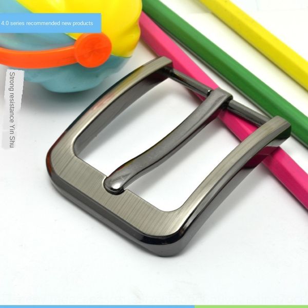 

men's leather head pin alloy pants belt buckle high-end belt pin buckle, Slivery;black