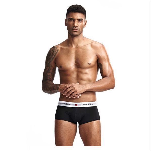

2020 brand fashion luxury designer underwears boxers low waist boxer pants solid color plus size mans underwear new, Black;white