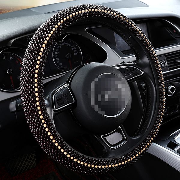 

massage and maintenance wooden beads steering wheel cover health pure hand weaving steering wheel cover