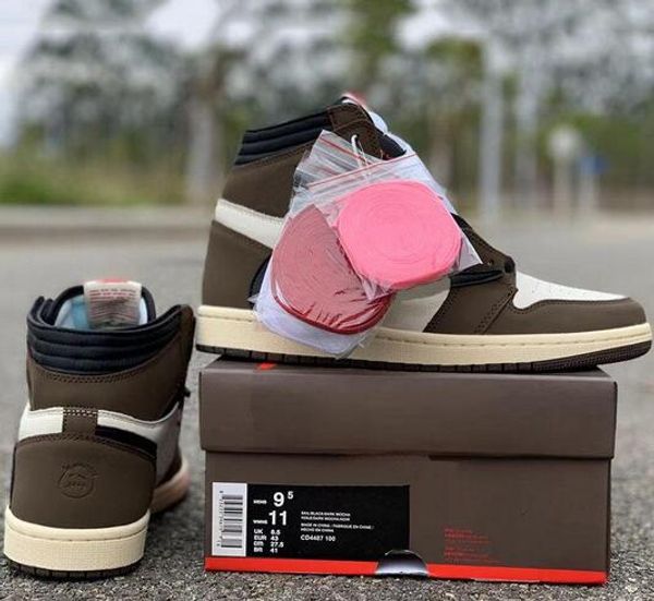 

update travis scotti x basketball shoes 1s high og ts sp 2019 suede fashion unique designer bronze black mens sports shoes