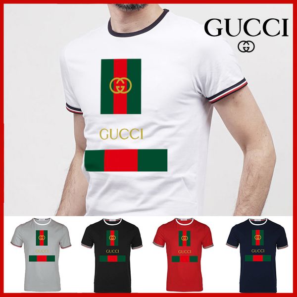 

luxury brand designer t shirt mens clothing summer casual crew neck modal short g8 gucci, White;black