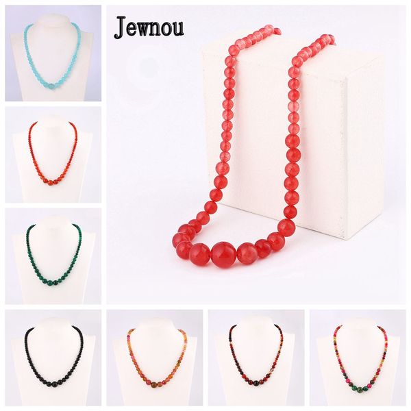 

jewnou agate bead necklace statement natural gems jewelry multicolor classic sweater chain fashion lady exquisite stone gift mul, Silver