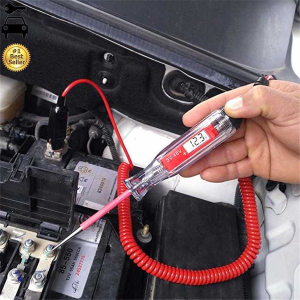 

durable 5-48v lcd digital car circuit scanner diagnostic tool power probe voltage power test pen probe detector with led light