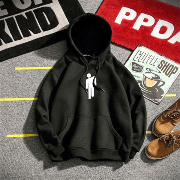

billie eilish sweatshirts plus size couple hoodies casual women man hooded pullover letter print street style sweatshirts, Black