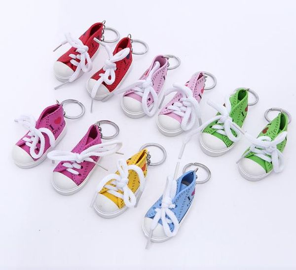 

оптовые мини холст обувь тапки теннис брелок креативный key ring chain simulation спортивная обувь смешные keyring подвеска подарок, Silver