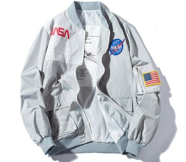 

2019 new flight pilot мужские дизайнерские куртки повседневные пальто ma1 bomber jacket осень письмо печатная ветровка мужская марка наса ве, Black;brown