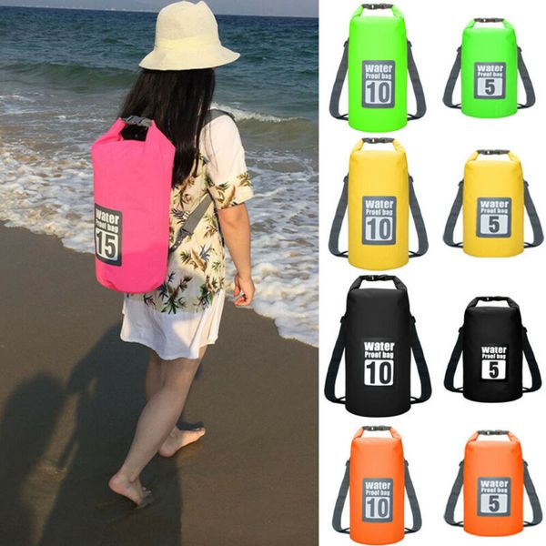 

5l 10l waterproof dry bag multi-functional pvc bag buckle strap pouch rafting camping hiking swimming outdoor bags travel