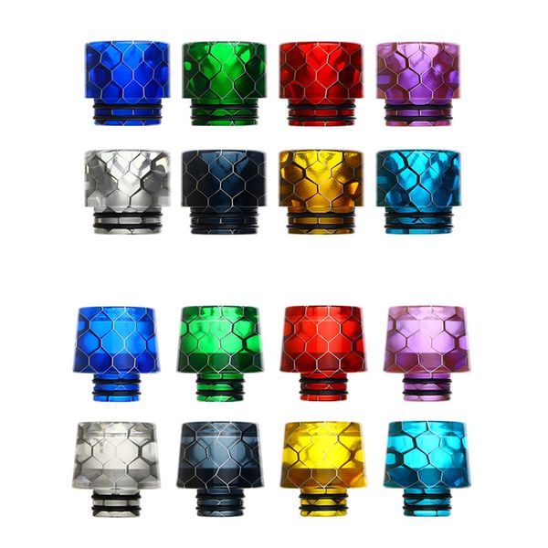 

510 and 810 Snake Skin Epoxy Resin Drip Tip Cobra Mouthpiece Vape Grid Tips Honeycomb Snakeskin for 510 810 Tanks