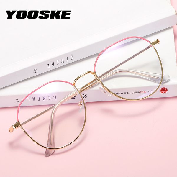 

yooske анти синий луч закончил близорукость очки женщины нерегулярные металлические очки рамки для мужчин близорукие очки -1.0 4.5, Black