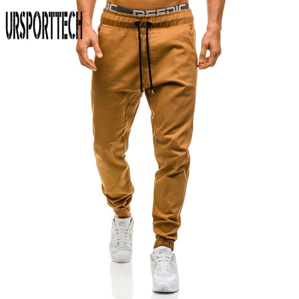 

mens joggers skinny sweatpants trousers 2018 new casual pants men brand clothing elastic bodybuilding pants, Black