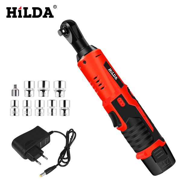 

hilda 12v electric wrench kit cordless ratchet wrench rechargeable scaffolding torque ratchet with sockets tools power tools