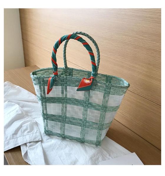 

handmade женская сумка сплетенная малый сумки rattan соломы пляжные сумки женский большой емкости шарф украшения путешествия хозяйственная с