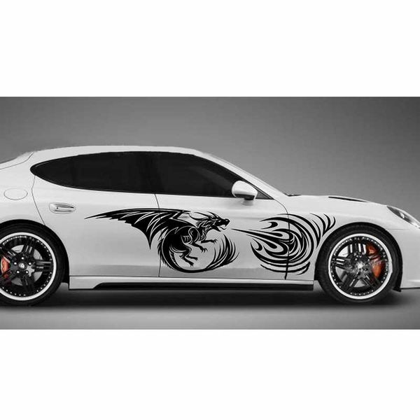 

2pcs/set 210cm pterosaurs fire modified car body flame stickers