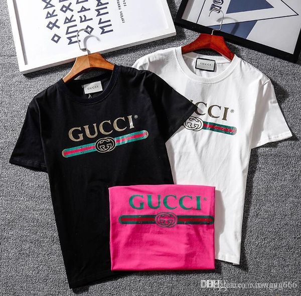 

men's t-shirts women's t-shirts cotton fashion and leisure circular collar t-shirts letter printing short sleeves fre