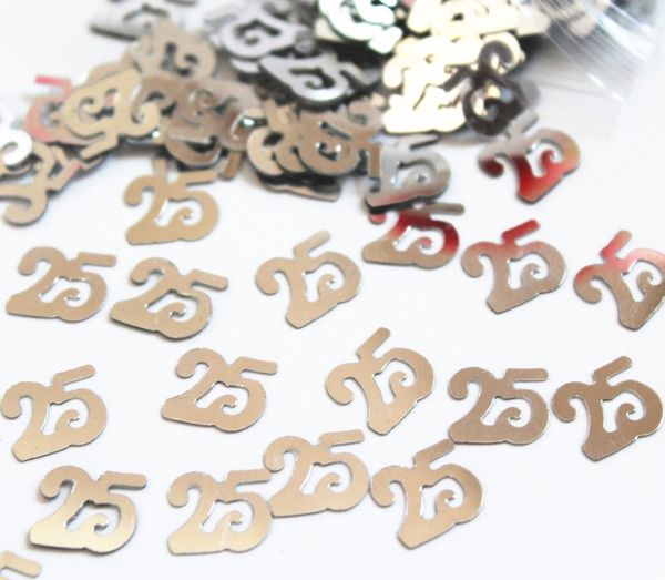

silver wedding table confetti 25th anniversary birthday table decorations value pack