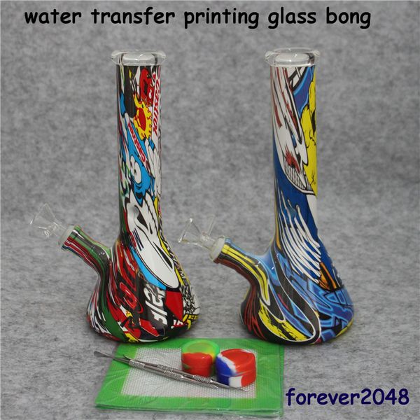 11-Zoll-Becherglas-Bongs, schlichtes Design, Glaspfeife, Wasserpfeifen, berauschende Wasserpfeifen, 14-mm-Verbindung, Dab-Bohrinsel