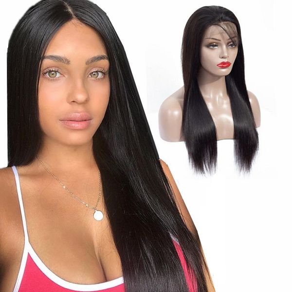 

360 lace wig pre plucked malaysian virgin human hair lace wig 180% density with baby hair bleached knots for black woman
