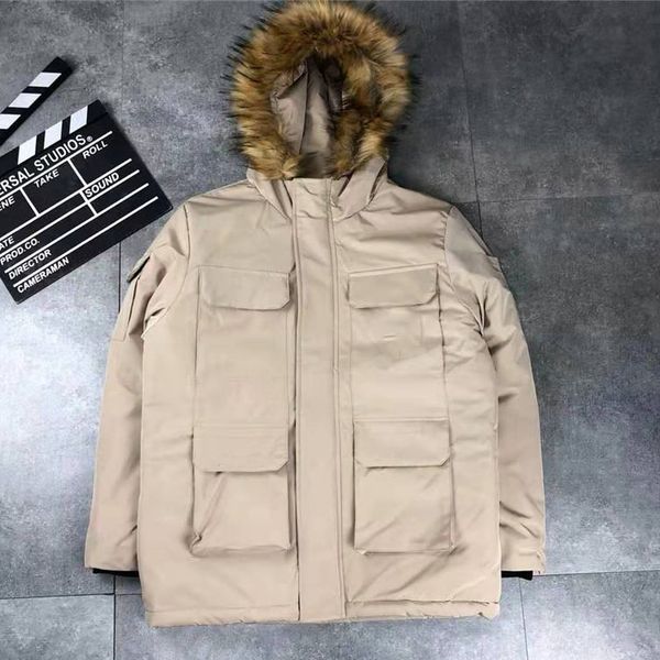 

mens designer jackets embroidery hooded parkas down coat windbreaker brand warm jackets men women luxury zipper thick jackets coat, Black