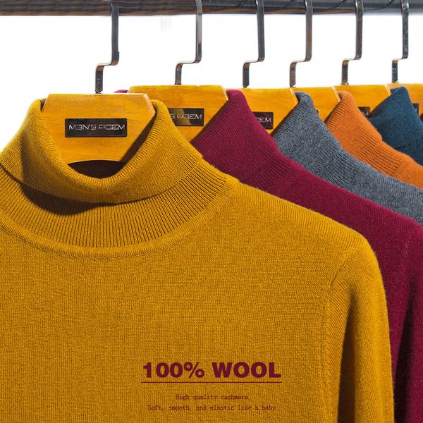 

men's turtleneck sweater autumn winter new casual solid color warm slim fit pullover sweaters male brand clothes, White;black