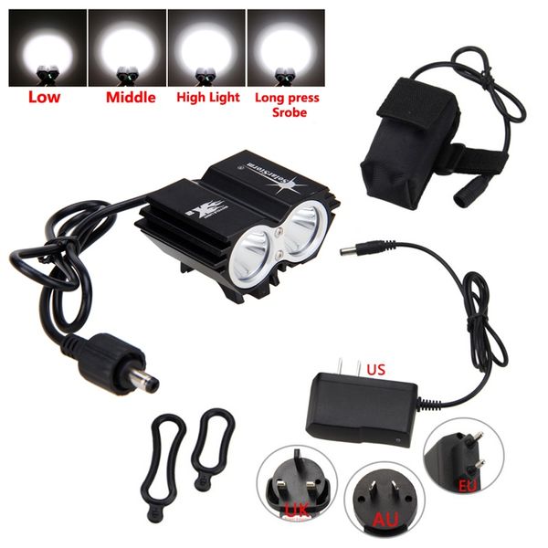 SolarStorm X2 6000 LM 2x T6 LED Bike Lamp Bicycle Light Headlight Headlamp