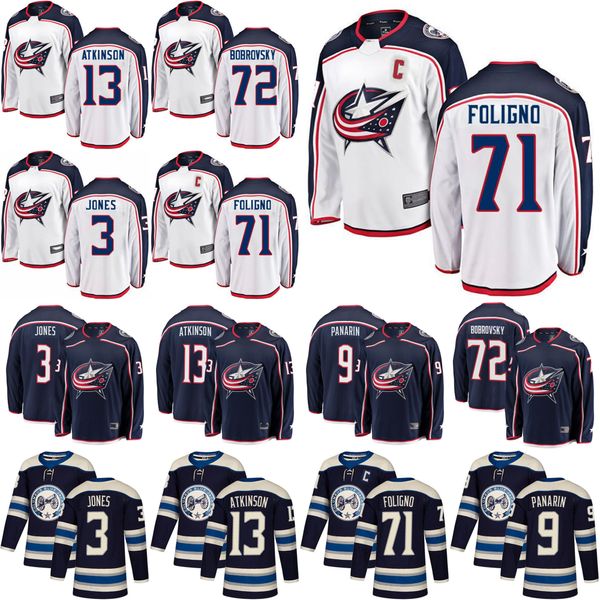 

columbus blue jackets hockey jerseys 3 seth jones jersey 9 artemi panarin 71 nick foligno 72 sergei bobrovsky 13 cam atkinson navy stitched, Black;red