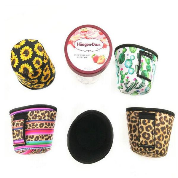 

neoprene ice cream cover case leopard, sunflower,cactus print can cooler covers ice cream holder pouch tools
