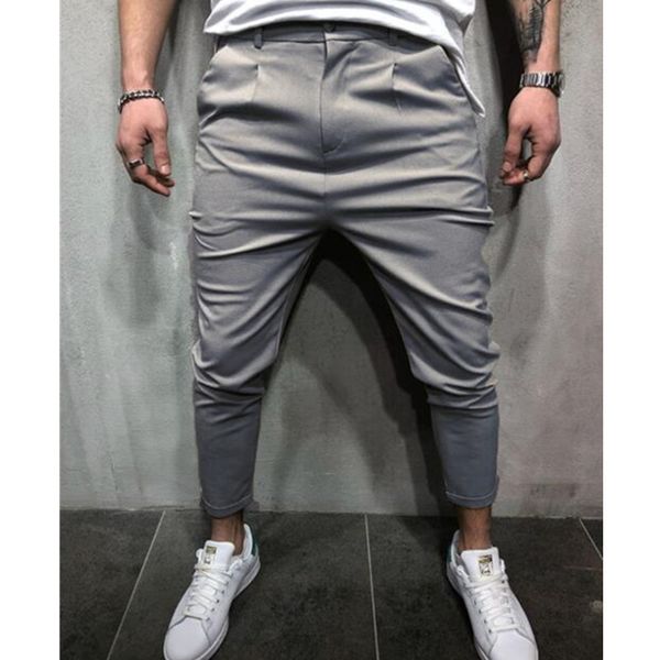 

male new fashion long pants slim solid color fashion splicing casual pants for man trousers designer mens joggers, Black