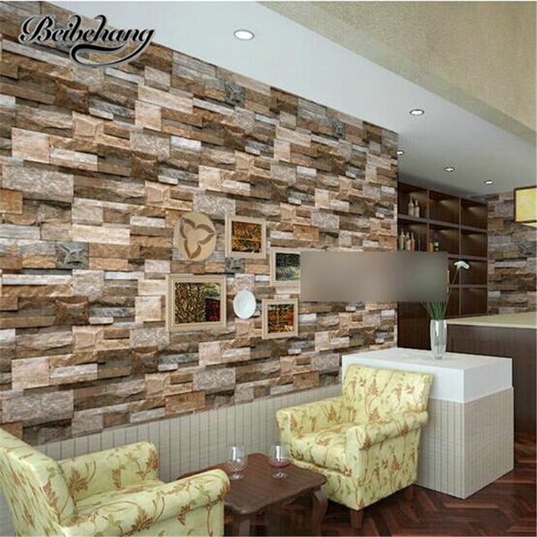 

stereo imitation wall brick block culture stone living room tv background wallpaper bar cafe wallpaper papel de parede
