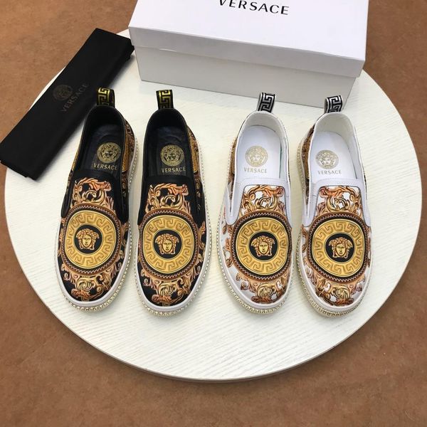 

new style luxury men's casual shoes fashion brand men's shoes three platform classic retro medusa strapless slippers jgfj, Black