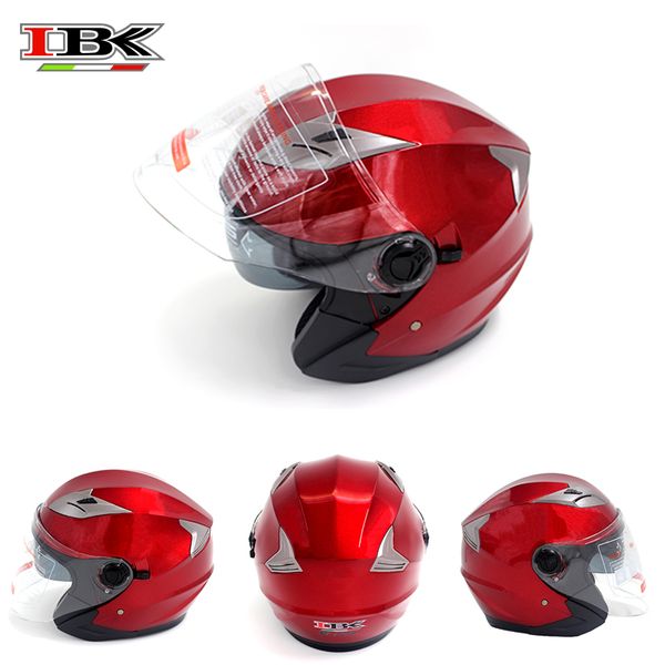 

ibk motorcycle helmets electric bicycle scooter casco casque 3/4 face anti-uv open face double lens four season helmet