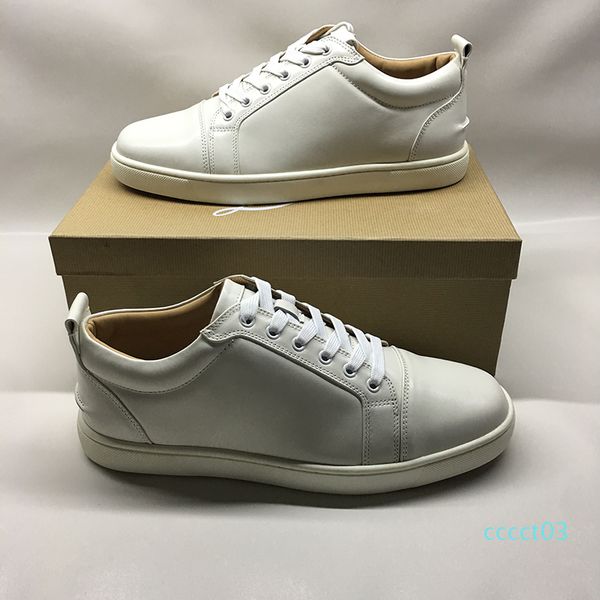 

designer shoes for man women red bottoms junior spikes flat sneakers genuine leather fashion paris dress shoes with box 3ct, Black