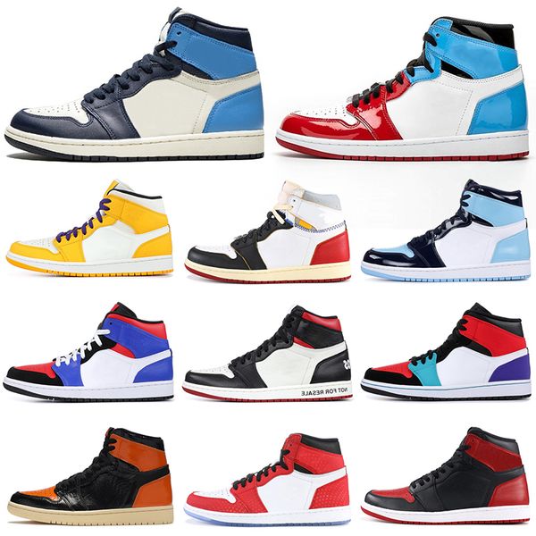 

2020 men basketball shoes 1 1s obsidian fearless union shattered backboard banned unc women mens trainers sports sneakers 7-12