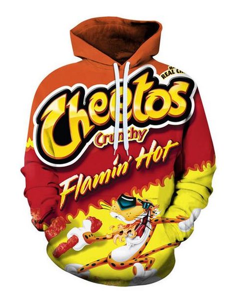 

new arrive hip hop style cheetos funny 3d print men women fashion hoodies rr0125, Black