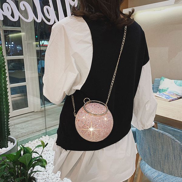 

new style shoulder hand-style chain small round bag hand bag
