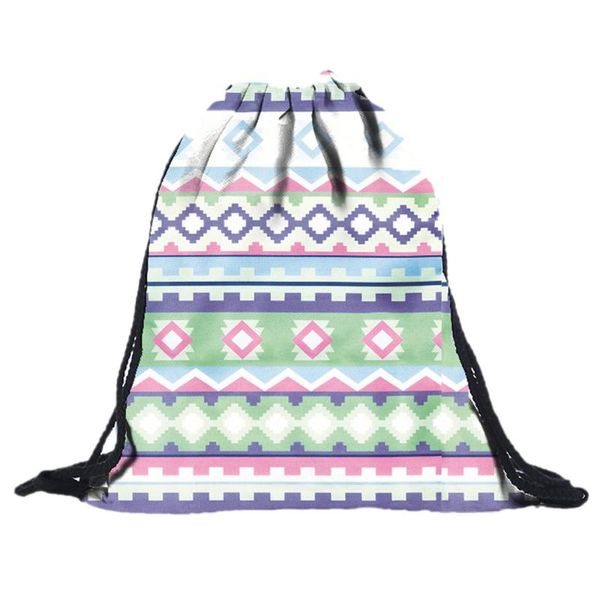 

vintage women geometric backpack 3d printing travel softback women mochila drawstring bag mens backpacks for men /e