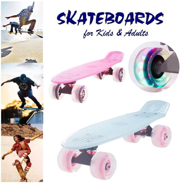 

kids skateboard with flashing wheel cool outdoor skateboard for maple board double warped four-wheel