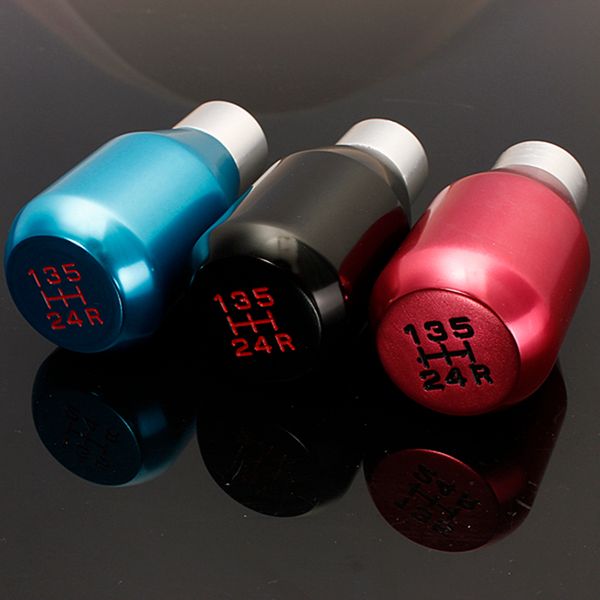

manual aluminum 5 speed aluminum alloy car manual gear shift knob handle shifter head 5 colors car styling gear shift knob new
