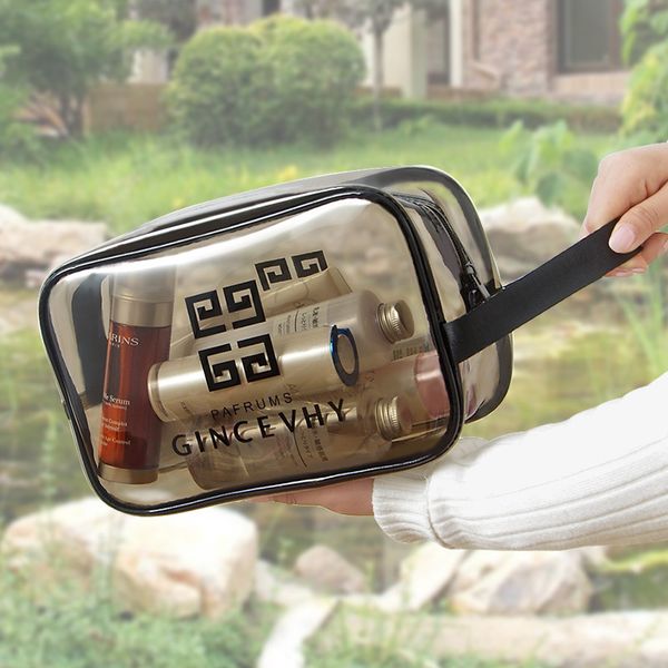 

2019 new style pvc transparent cosmetic bag 3pcs set travel portable wash bag