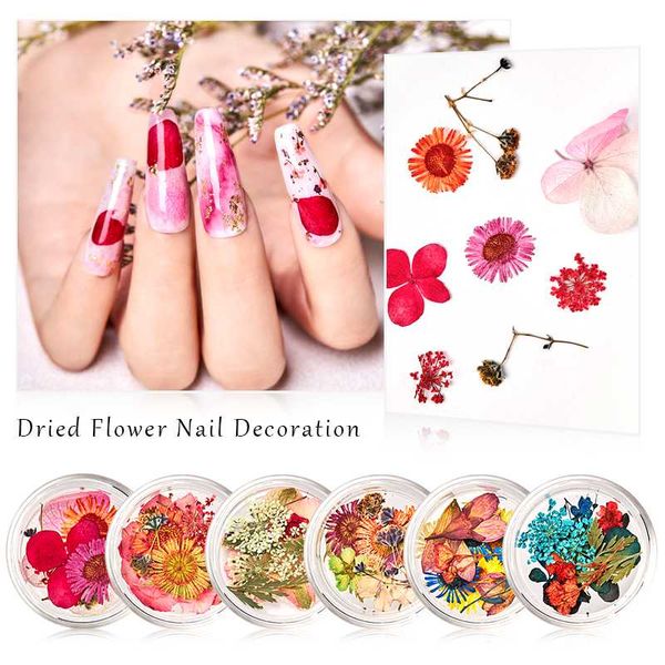 

nail art decorations 3d dried flower decoration natural floral sticker mixed dry diy decals uv gel polish manicure, Silver;gold