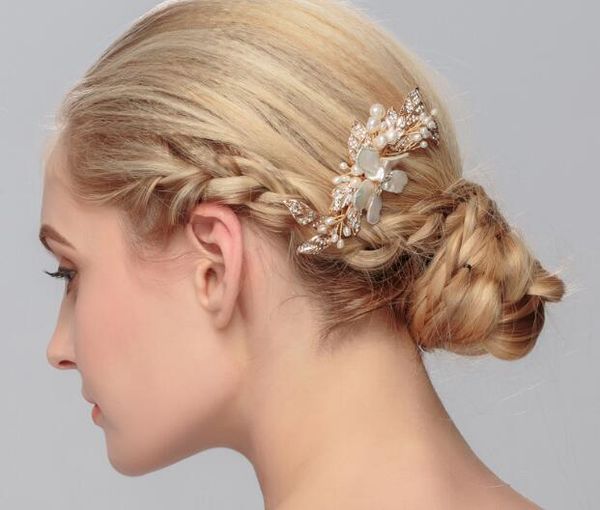 

3pcs/lot nice creat hair jewely popular hairband head comb tiara shell freshwater pearl insert comb wedding jewelry bridal jewelry, Slivery;golden