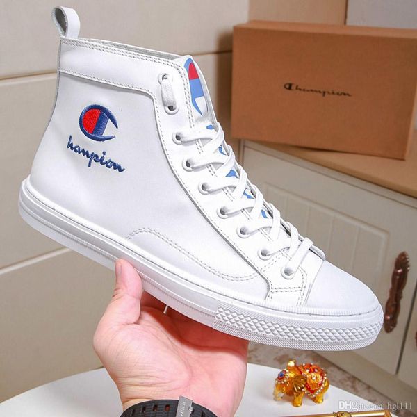 

autumn men's korean version of the trend of the letter pattern shoes loose casual fashion color matching high shoes wild tide canvas sh