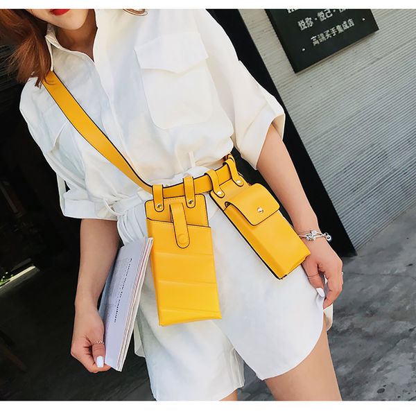 

fanny pack women belt bag pu waterproof leisure chest phone pack solid color travel crossbody waist bag for female girl